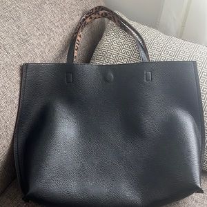 Gorgeous black/animal print tote